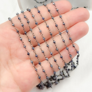 CBS5. Coated Blue Silverite Oxidized Wire Chain